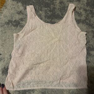 Lace Tank Top in Light Pink